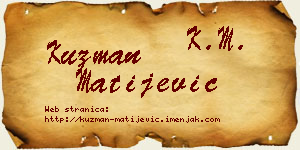Kuzman Matijević vizit kartica